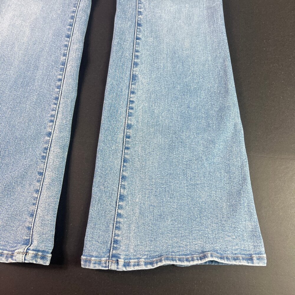 American Eagle Jean Women 26x30* Super High Rise Flare Blue Stretch Denim Tag 2R - Picture 5 of 16